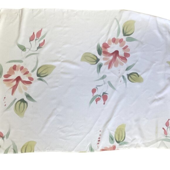 Dancing Gecko Hawaii Scarf Tropical Floral Print Pom pom Trim 148G - Picture 5 of 6